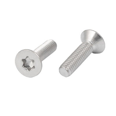 Harfington M5 x 18mm 316 Stainless Steel Flat Torx Head Machine Screw  Silver Tone 15pcs