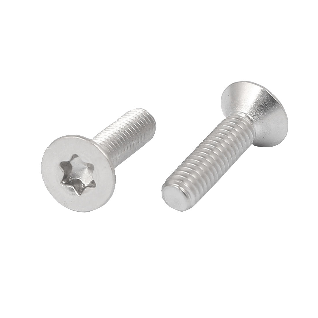 Harfington M6 x 16mm 316 Stainless Steel Flat Torx Head Machine Screw  Silver Tone 10pcs