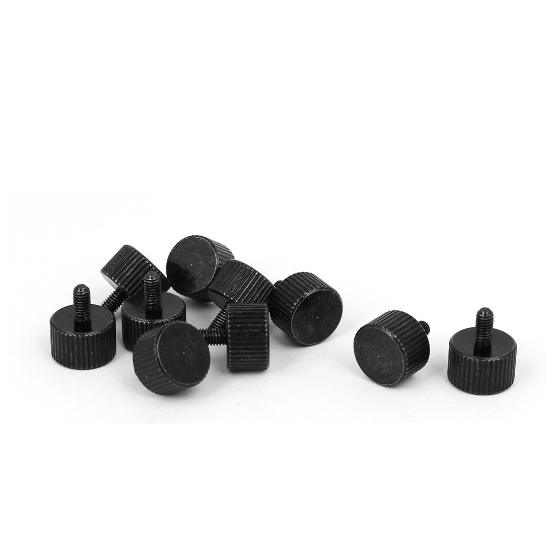 Harfington M3x6mm Computer PC Case Metal Knurled Head Thumb Screws Black 10pcs