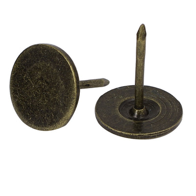 Harfington 16mm Dia 20mm Height Round Flat Head Upholstery Tack Nail Bronze Tone 50pcs