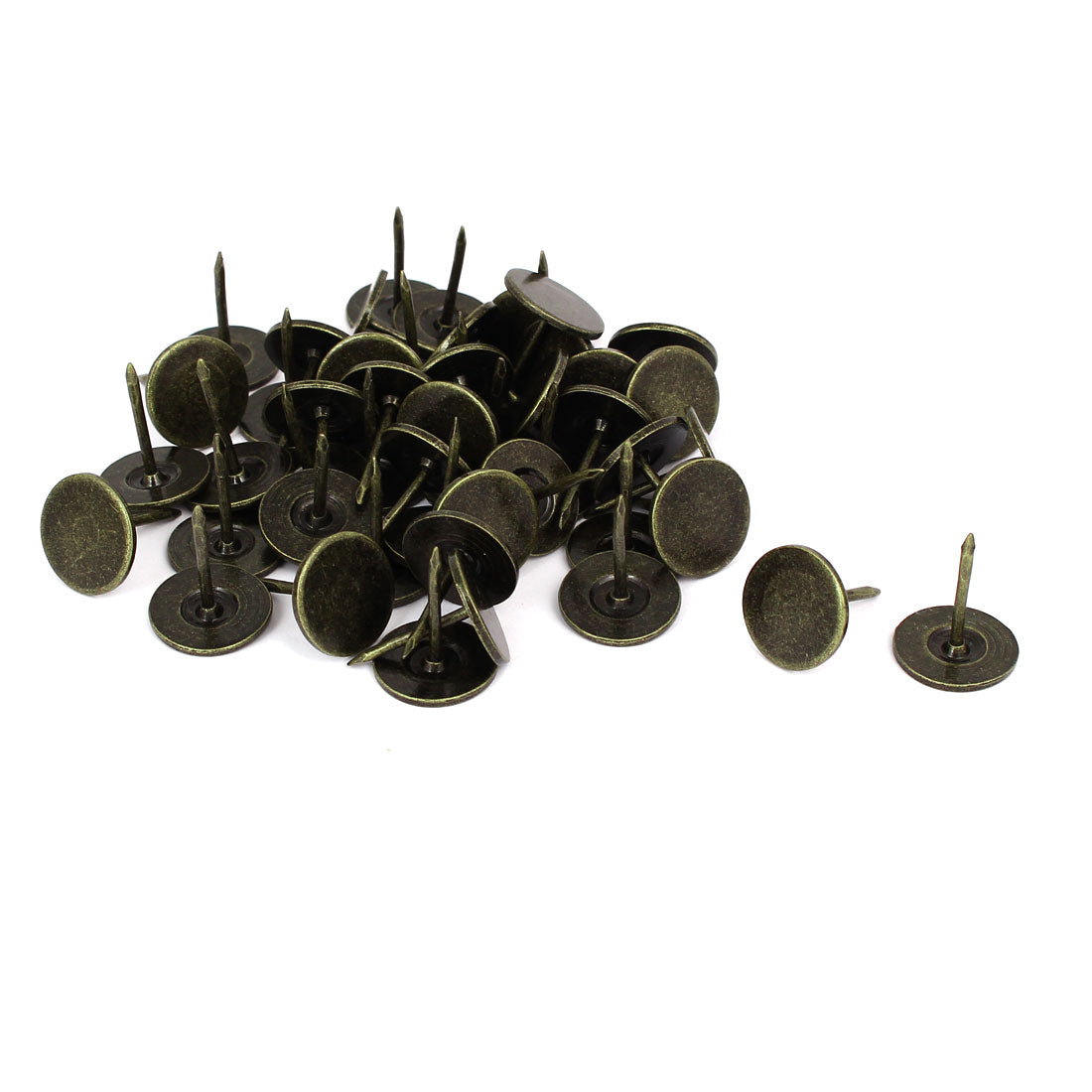Harfington 16mm Dia 20mm Height Round Flat Head Upholstery Tack Nail Bronze Tone 50pcs