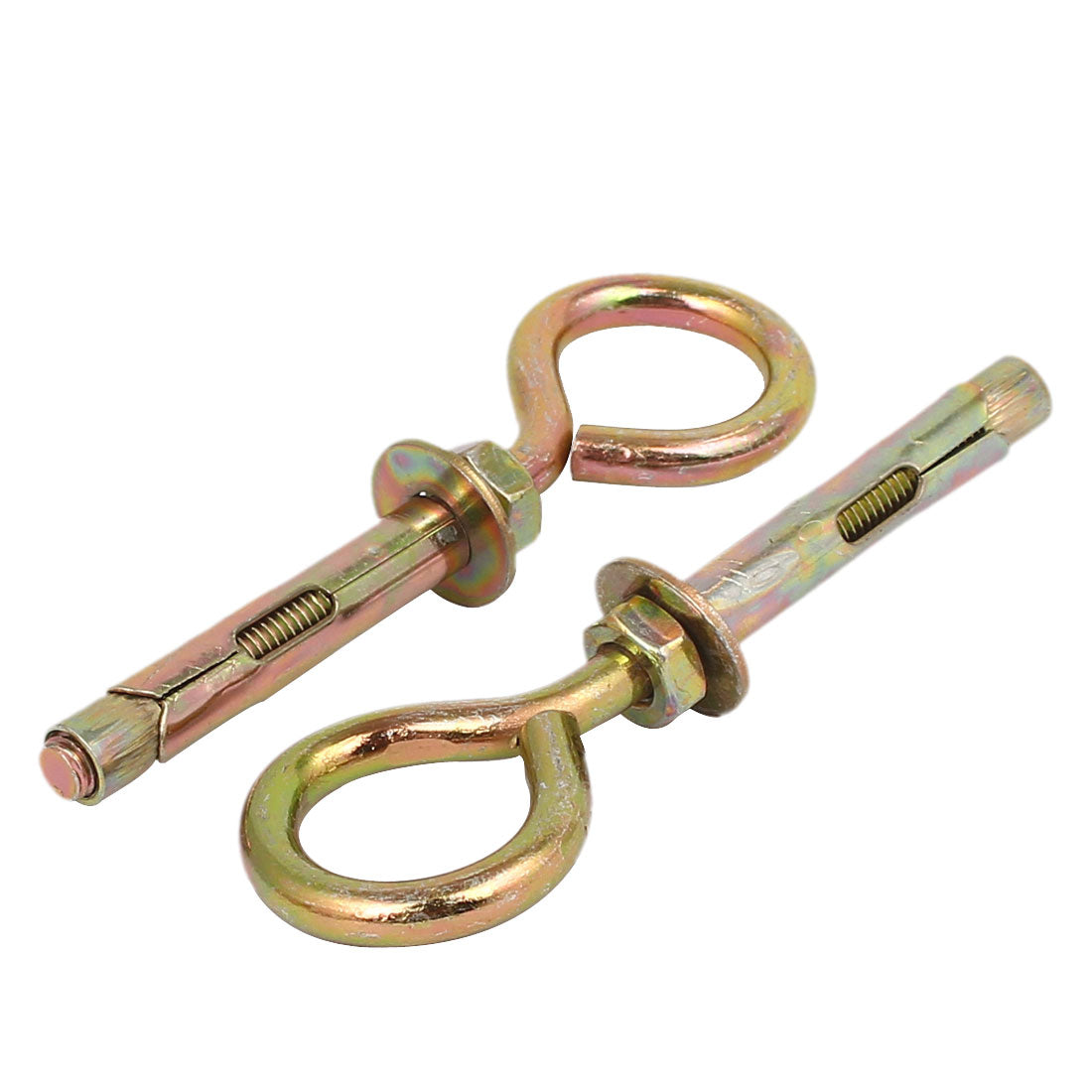 Harfington 10mm Punch Dia Metal Sleeve Shield Anchor Expansion Closed Hook Eye Bolt 2PCS