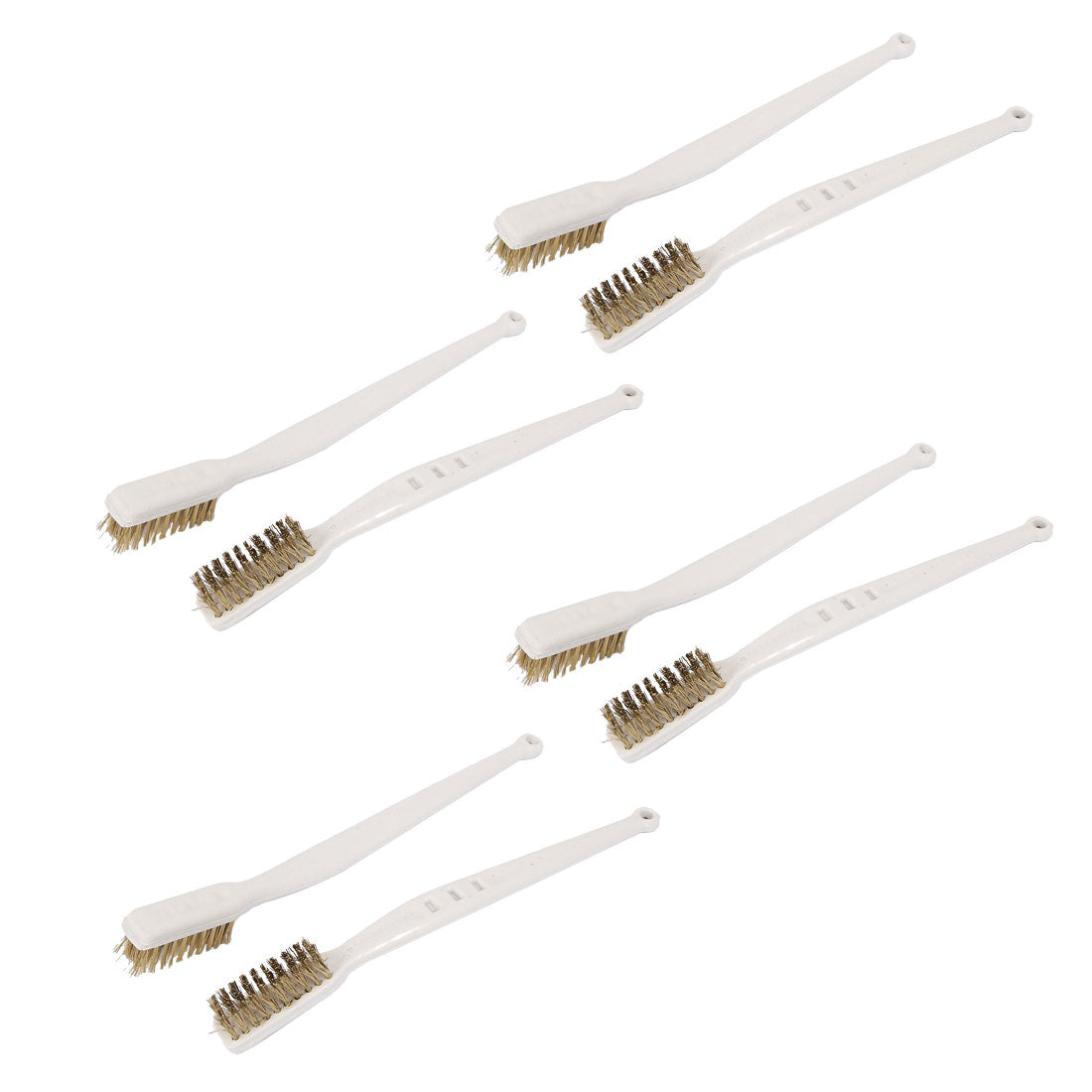 Harfington 35mm x 10mm Stainless Steel Bristle Plastic Handle Wire Scratch Brush 8pcs