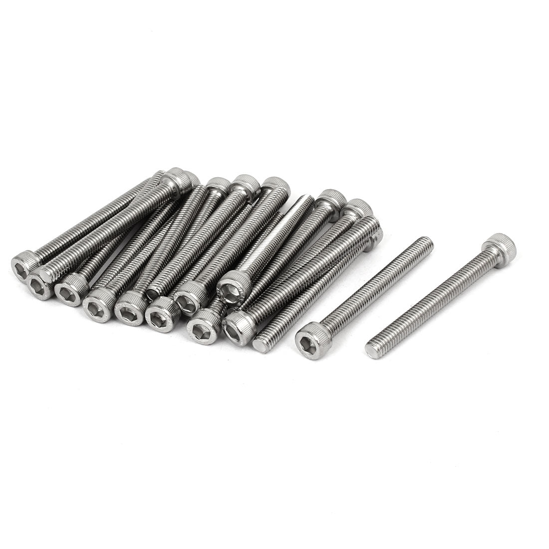 Harfington M6 x 55mm Thread 304 Stainless Steel Hex Socket Head Cap Screw Bolt DIN912 20pcs
