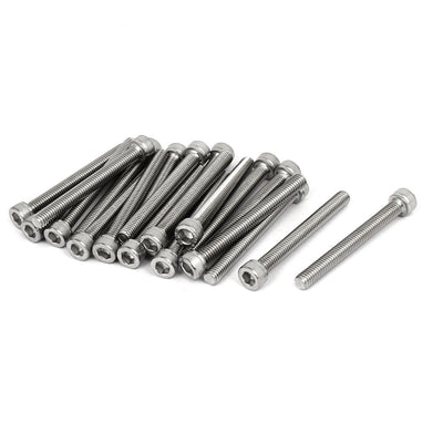 Harfington M6 x 55mm Thread 304 Stainless Steel Hex Socket Head Cap Screw Bolt DIN912 20pcs