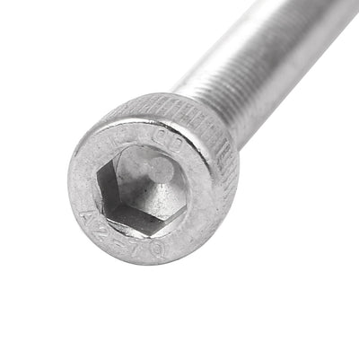 Harfington M6 x 60mm Thread 304 Stainless Steel Hex Socket Head Cap Screw Bolt DIN912 6pcs
