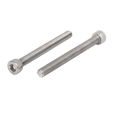 Harfington M6 x 60mm Thread 304 Stainless Steel Hex Socket Head Cap Screw Bolt DIN912 6pcs