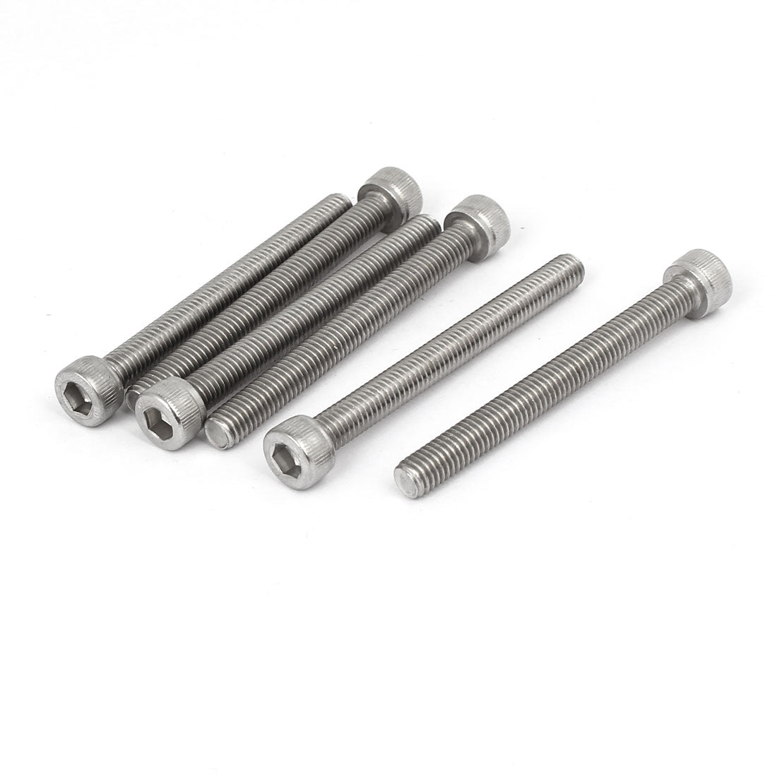 Harfington M6 x 60mm Thread 304 Stainless Steel Hex Socket Head Cap Screw Bolt DIN912 6pcs