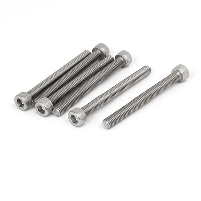 Harfington M6 x 60mm Thread 304 Stainless Steel Hex Socket Head Cap Screw Bolt DIN912 6pcs