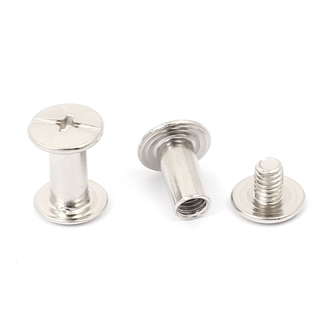 Harfington M5x10mm Binding Screw Post Silver Tone 100pcs for Photo Albums Scrapbook