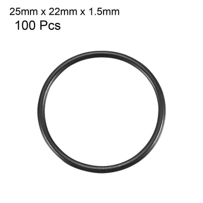 Harfington Nitrile Rubber O-Rings Metric Buna-N Sealing Gasket 100Pcs