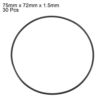 Harfington Nitrile Rubber O-Rings, Metric Nitrile Rubber Sealing Gasket Black Pack of 30