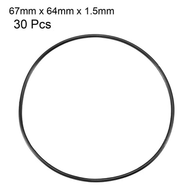 Harfington Nitrile Rubber O-Rings, Metric Nitrile Rubber Sealing Gasket Black Pack of 30