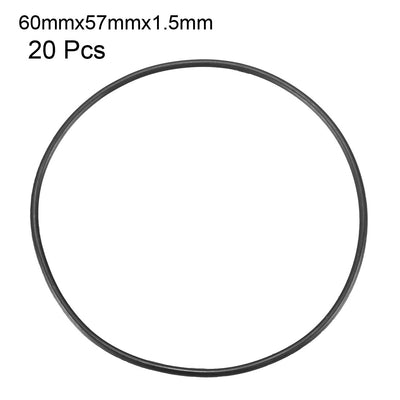 Harfington Nitrile Rubber O-Rings Metric Buna-N Sealing Gasket 20Pcs