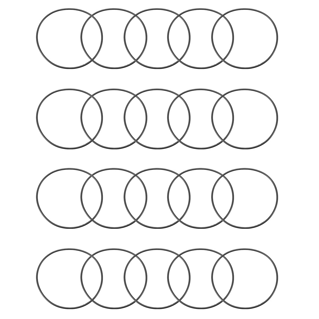 Harfington Nitrile Rubber O-Rings Metric Buna-N Sealing Gasket 20Pcs