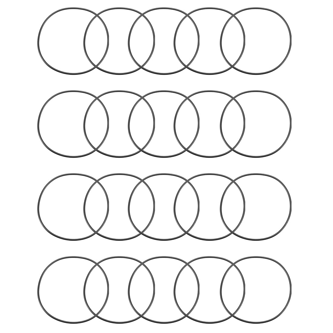 Harfington Nitrile Rubber O-Rings Metric Buna-N Sealing Gasket 20Pcs