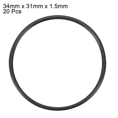 Harfington Nitrile Rubber O-Rings, Metric Nitrile Rubber Sealing Gasket, Pack of 20
