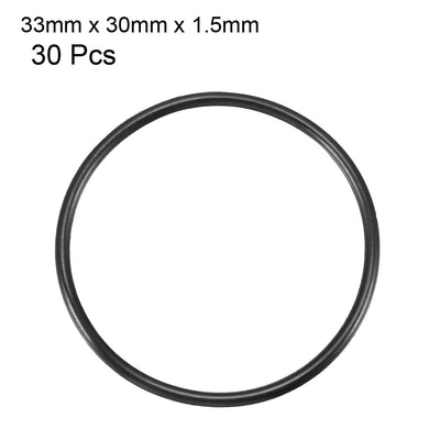 Harfington Nitrile Rubber O-Rings, Metric Nitrile Rubber Sealing Gasket Black Pack of 30