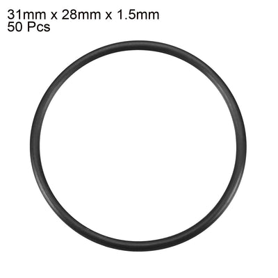 Harfington Nitrile Rubber O-Rings Metric Buna-N Sealing Gasket, 50Pcs
