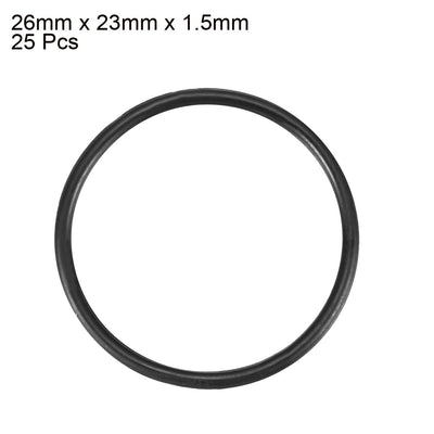Harfington Nitrile Rubber O-Rings Metric Buna-N Sealing Gasket Black Pack of 25