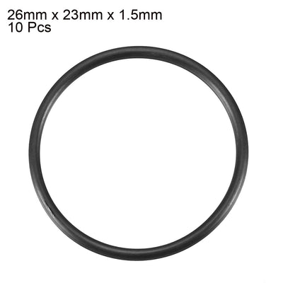 Harfington Nitrile Rubber O-Rings, Metric Nitrile Rubber Sealing Gasket Black Pack of 10