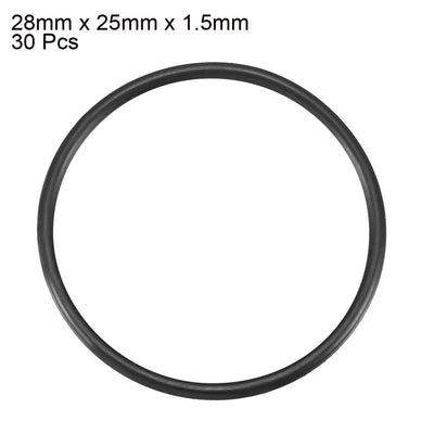 Harfington Nitrile Rubber O-Rings, Metric Nitrile Rubber Sealing Gasket Black Pack of 30