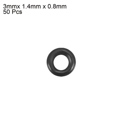 Harfington Nitrile Rubber O-Rings Metric Buna-N Sealing Gasket, 50Pcs