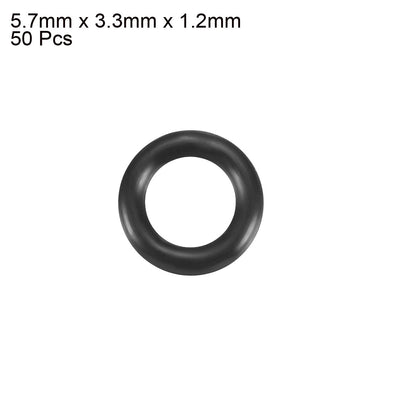 Harfington Nitrile Rubber O-Rings Metric Buna-N Sealing Gasket, 50Pcs