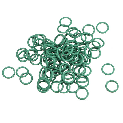 Harfington Fluorine Rubber O-Rings, FKM Seal Gasket for Vehicle Machinery Plumbing, Green, Pack of 100