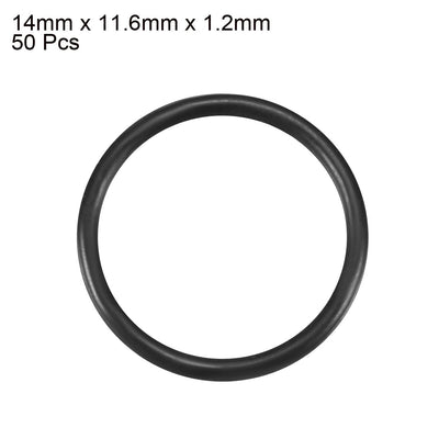 Harfington Nitrile Rubber O-Rings Metric Buna-N Sealing Gasket 50Pcs