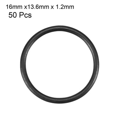 Harfington Nitrile Rubber O-Rings Metric Buna-N Sealing Gasket 50Pcs