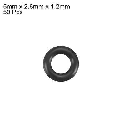 Harfington Nitrile Rubber O-Rings Metric Buna-N Sealing Gasket 50Pcs