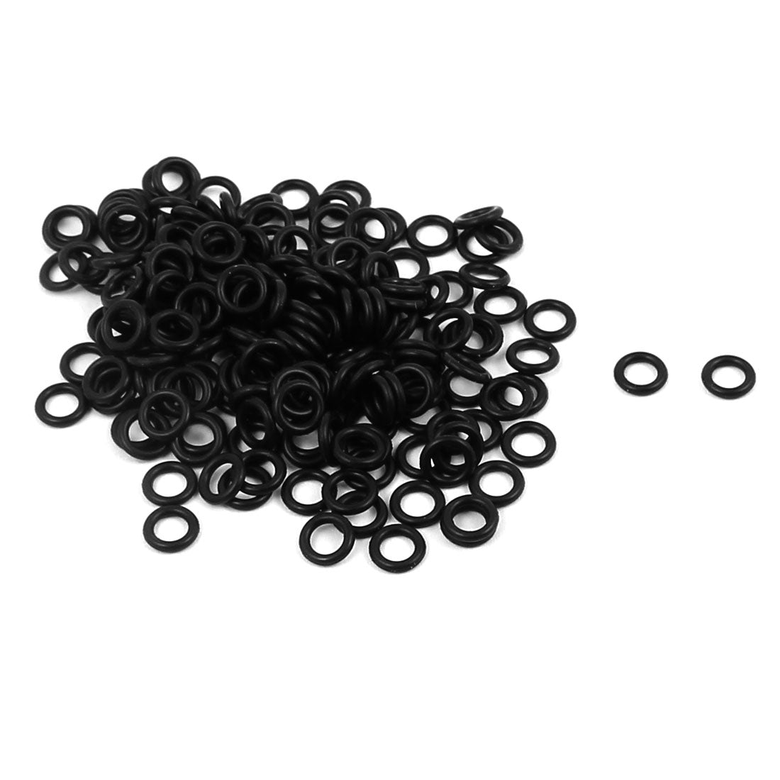 Harfington 180Pcs Black 5mm x 1mm Nitrile Rubber O Ring NBR Oil Sealing Grommets
