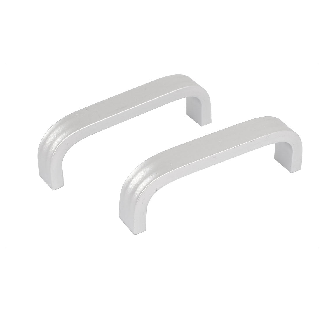 uxcell Uxcell 64mm Hole Distance Aluminum Alloy Screw Mounted Bow Pull Handle Silver Tone 4pcs