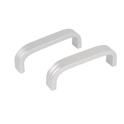 Harfington Uxcell 64mm Hole Distance Aluminum Alloy Screw Mounted Bow Pull Handle Silver Tone 4pcs