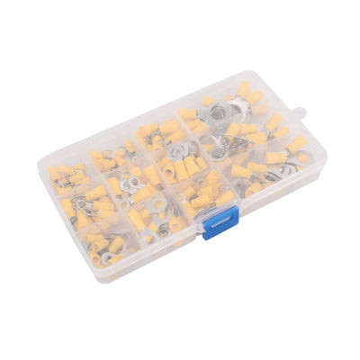 Harfington 132 Pcs Insulated Ring Crimp Terminal Assorted Set Electrical Wiring Connector Yellow