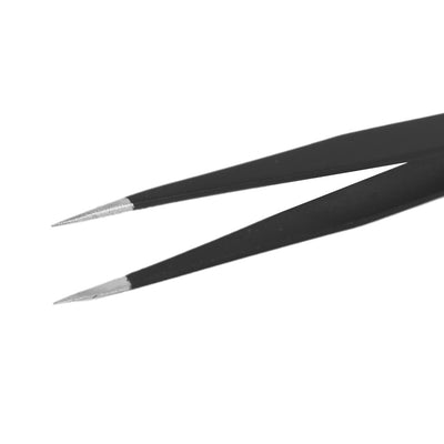 Harfington 135mm Length Non-magnetic Straight Pointed Tip Tweezer Manual Tool Black