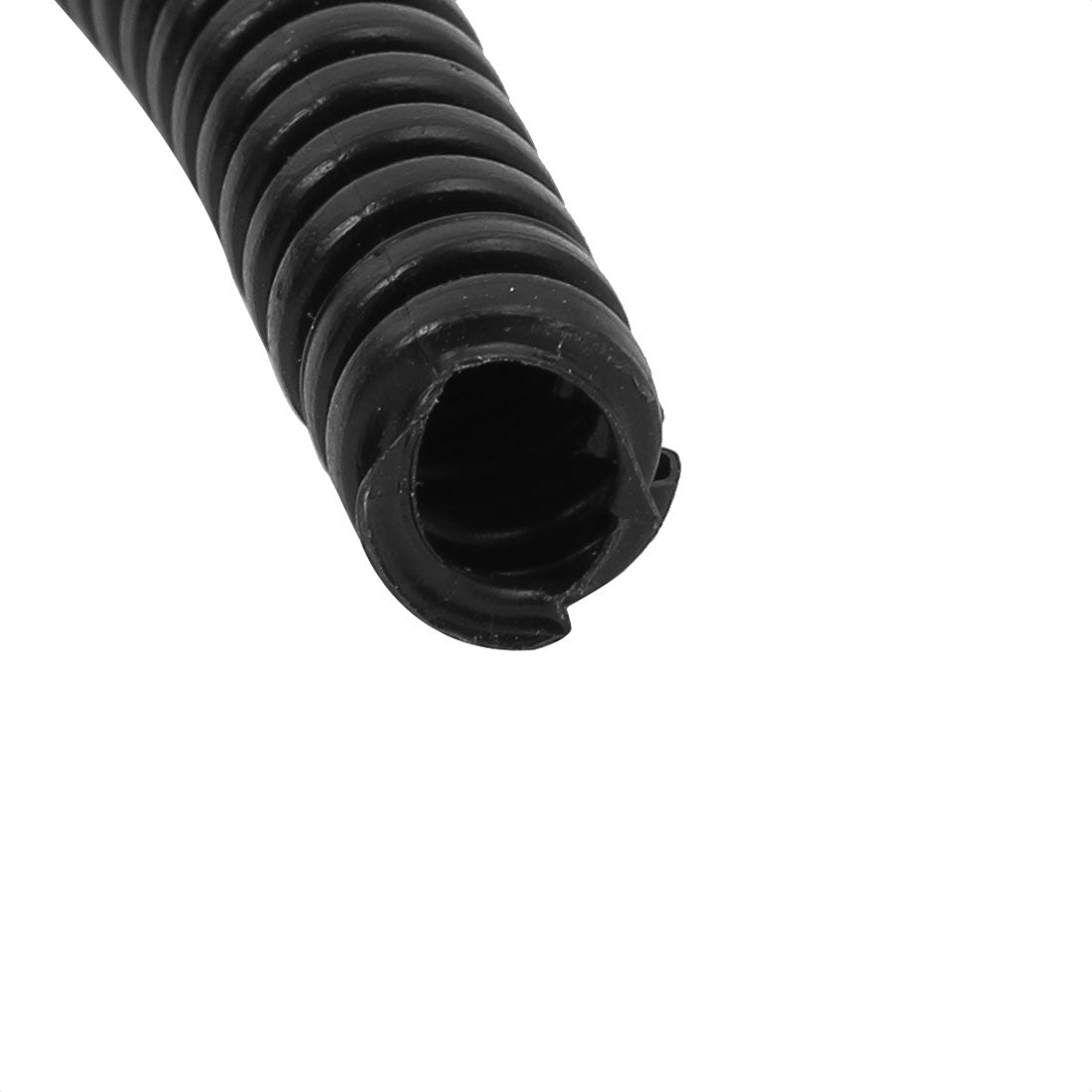 Harfington 15 M 6.5 x 10 mm Plastic Split Corrugated Conduit Tube for Garden,Office Black