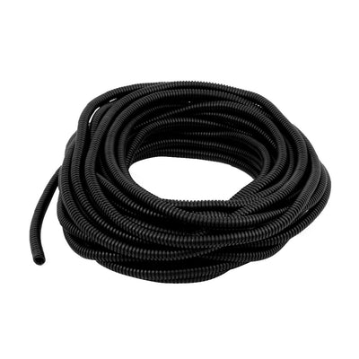 Harfington 13 M 6.5 x 10 mm Plastic Closed Corrugated Conduit Tube for Garden,Office Black