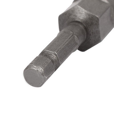 Harfington 81mm Length 1/4" Hex Shank 10mm Hexagonal Deep Socket Nut Driver Bit Gray 5pcs