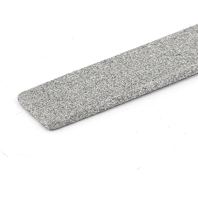 Harfington 180mm Long Metal Rubber Handle Diamond Coated Double Cut Flat File Hand Tool