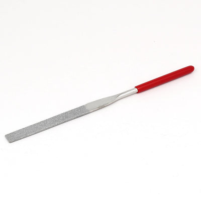 Harfington 180mm Long Metal Rubber Handle Diamond Coated Double Cut Flat File Hand Tool
