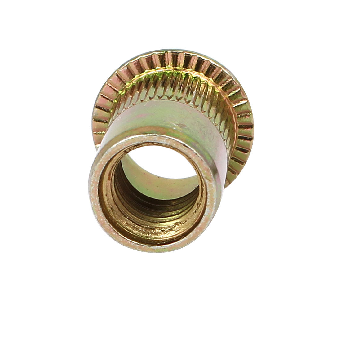 Harfington M10x20mm Straight Knurled Open Ended Rivet Nut Insert Nutsert Bronze Tone 10pcs