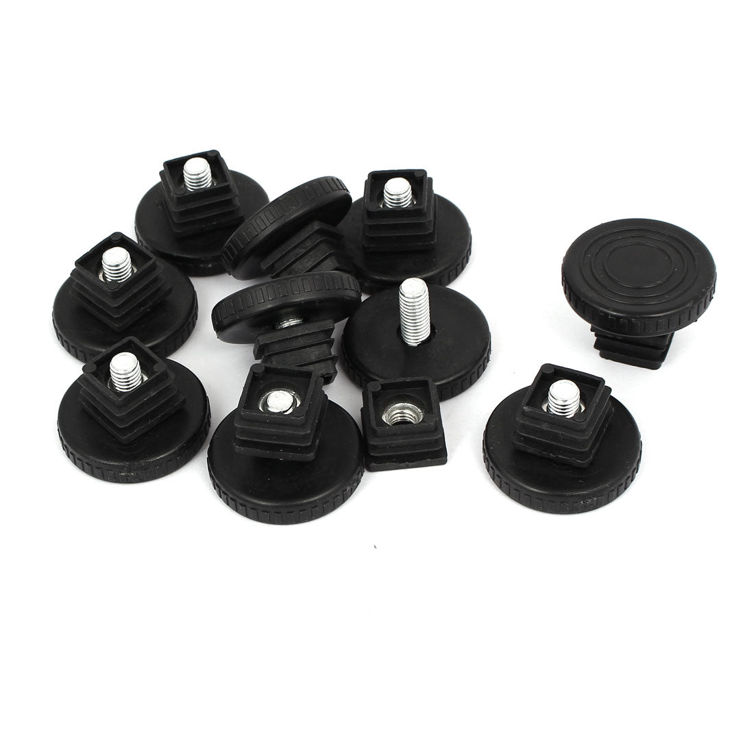 Harfington 19mm x 19mm Thread Tube Insert Adjustable Leveling Foot 10 Sets for Desk Table