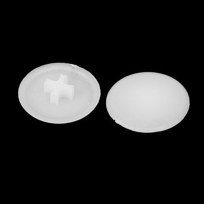 Harfington 17mm Diameter Plastic Round Phillips Screw Cap Cross Head Cover Lid White 500pcs