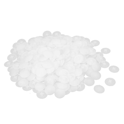 Harfington 17mm Diameter Plastic Round Phillips Screw Cap Cross Head Cover Lid White 500pcs