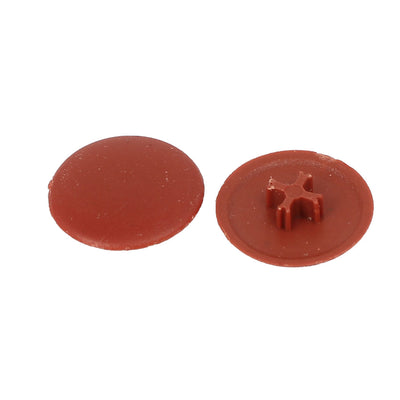 Harfington 17mm Diameter Plastic Round Phillips Screw Cap Cross Head Cover Lid Brown 500pcs