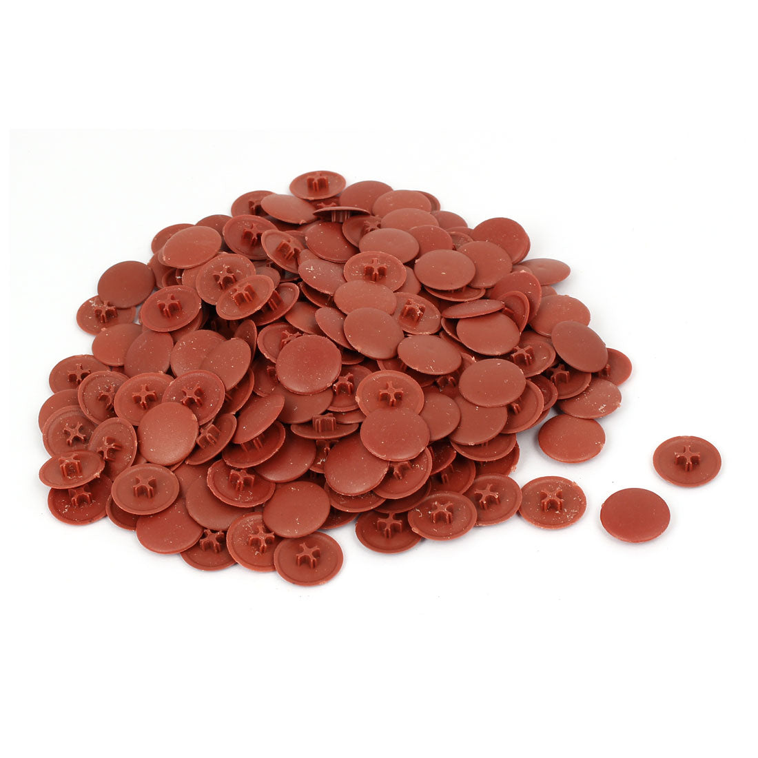 Harfington 17mm Diameter Plastic Round Phillips Screw Cap Cross Head Cover Lid Brown 500pcs