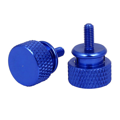 Harfington Computer PC Case Aluminum Alloy Knurled Thumb Screws Royal Blue M3x7mm 4pcs