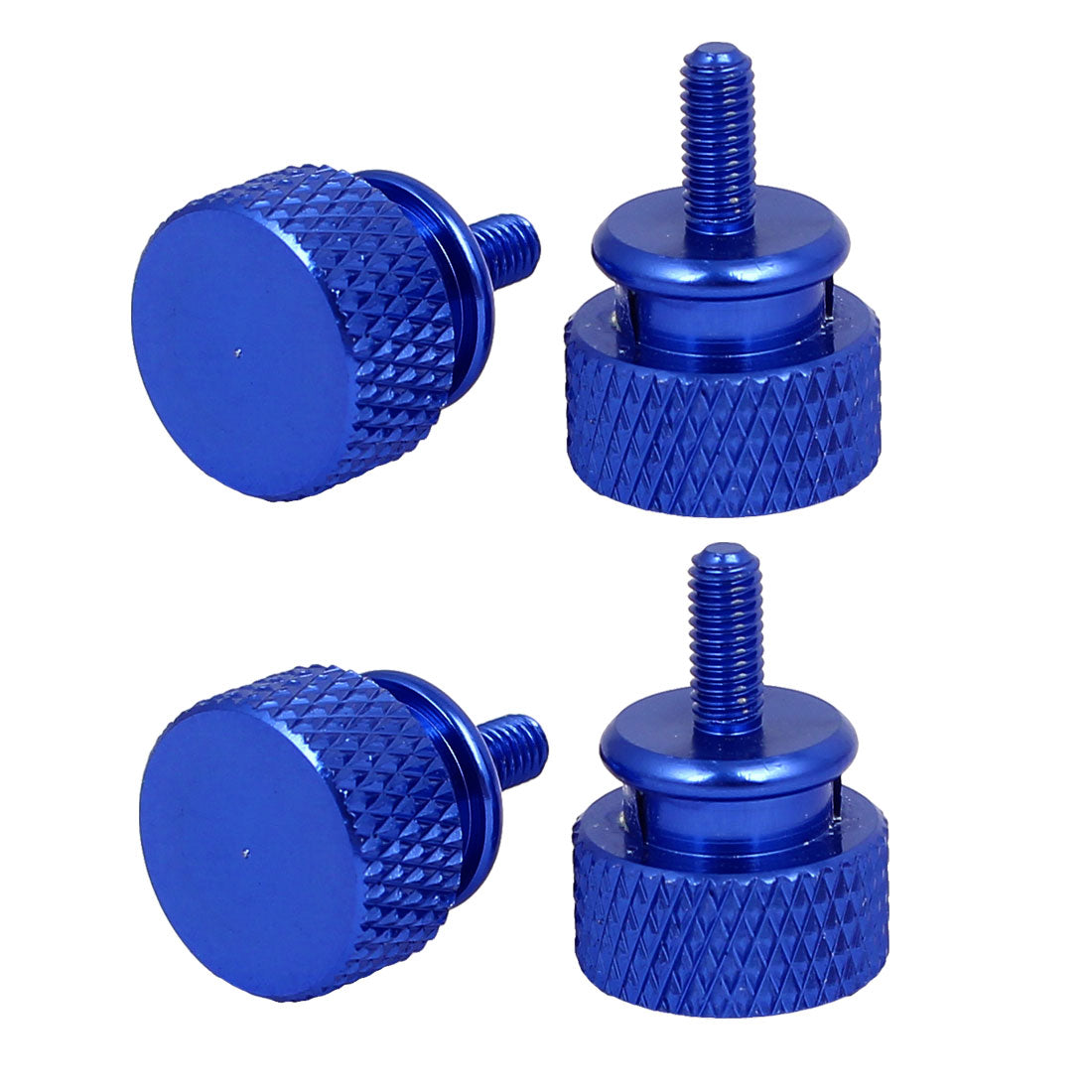 Harfington Computer PC Case Aluminum Alloy Knurled Thumb Screws Royal Blue M3x7mm 4pcs
